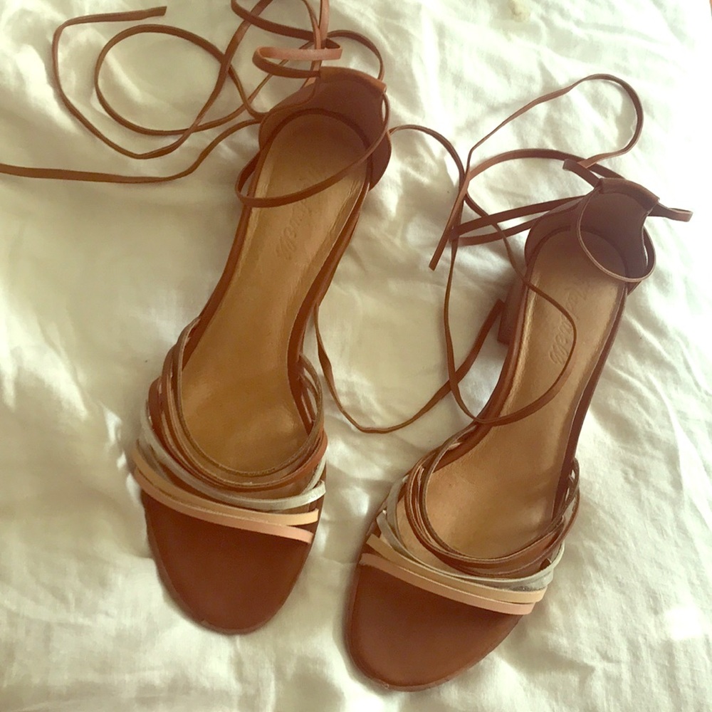 Madewell leather heels sandals 9